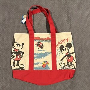 Red and Cream Tote Bag